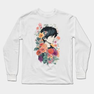 Watercolor Floral Boy Long Sleeve T-Shirt